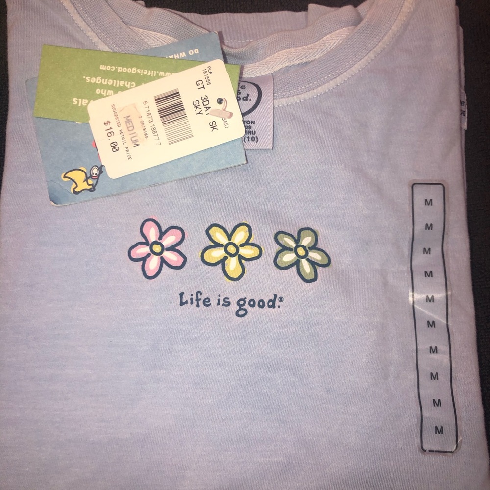 Girls Short Sleeve Flower Tee